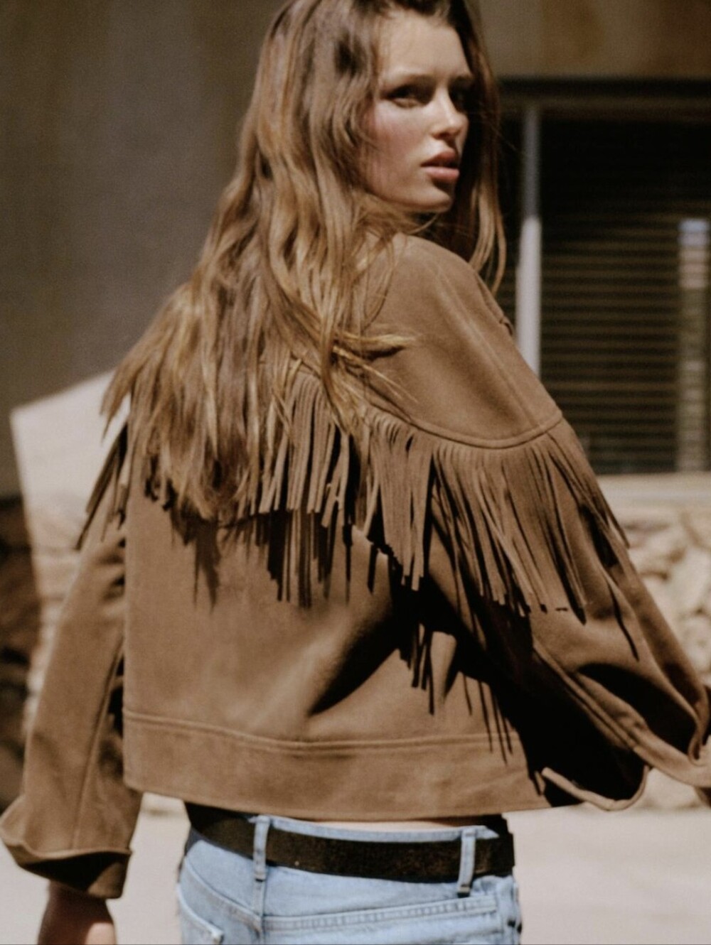 Zara FAUX Suede FRINGE Jacket